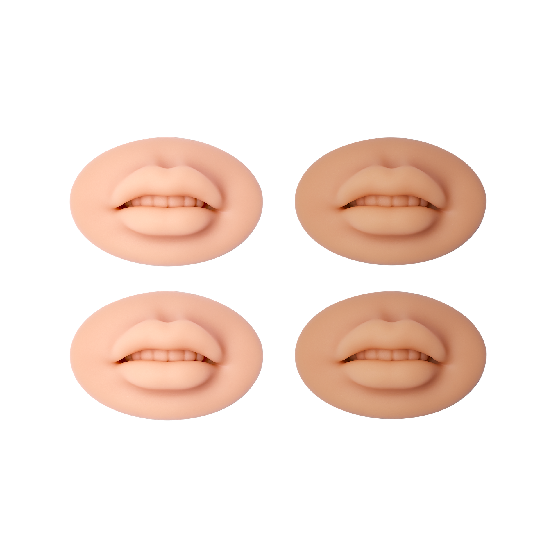 3D Übungslippe Soft Silikon, hell & dunkel, 4er-Set